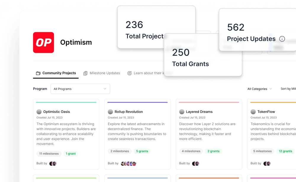 One place for all projects and their progress